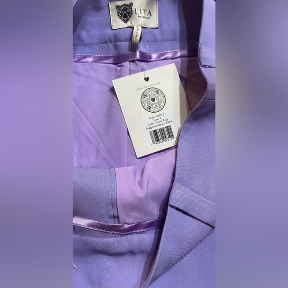NWT LITA BY CIARA HIGH WAIST WIDE LEG TROUSERS SIZE 6 IN VIOLET TULIP - Picture 4 of 8